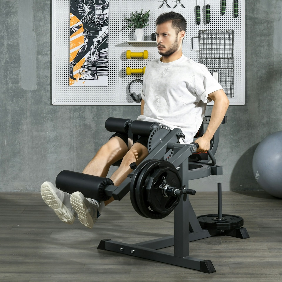 image 1 of SPORTNOW Adjustable Calf Raise Machine for Leg Extension and Curl Machine
