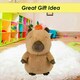 image 3 of Capybara Soft Toy Cute Plushie Huggable Cuddly Stuffed Toy 35cm Light Brown