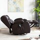image 6 of Caesar Bonded Leather Recliner Rocking Swivel Heat & Massage Chair (Brown)