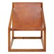 image 1 of Brown Cubic Frame Chair,Leather Upholstered Armchair,Teak Wood Accent Chair For Lounge,Comfy Patio Chair Brown