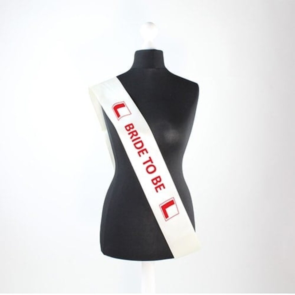 Hen Night Bride To Be White Pre-Printed Sash