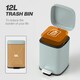 image 3 of HOMCOM 12L Kitchen Pedal Bin, Metal Rubbish Bin with Soft-close Lid Green | Light Green | 12L