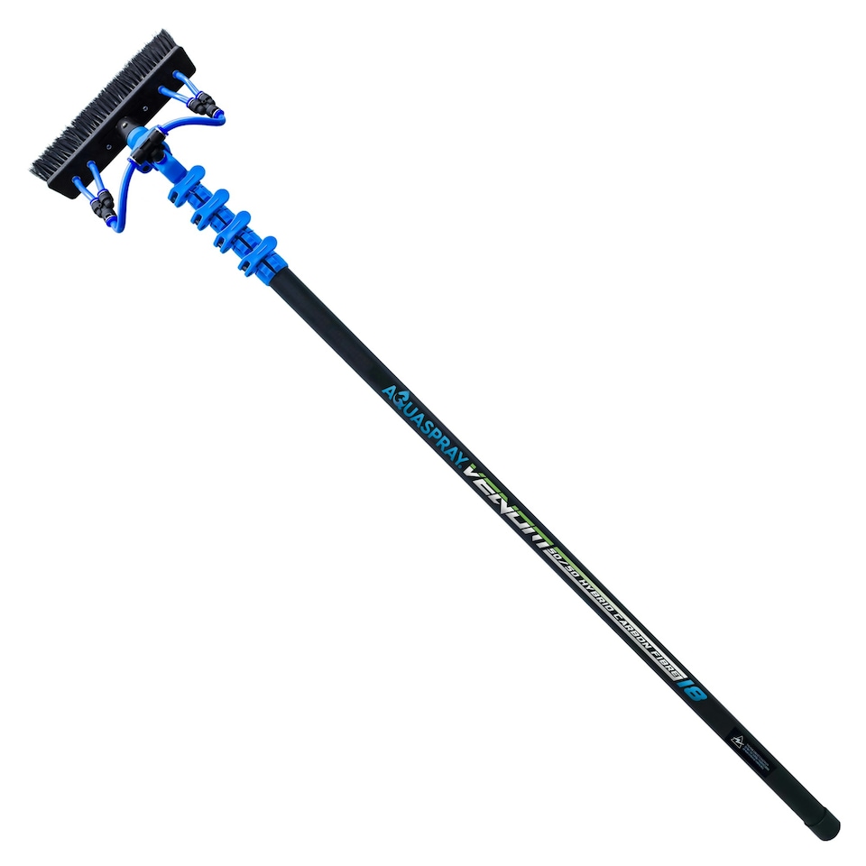 image 1 of Aquaspray® Venom 18ft Hybrid 50/50 Window Cleaning Pole Black