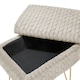 image 5 of Living and Home Rectangle Upholstered Storage Ottoman Vanity Stool Cream