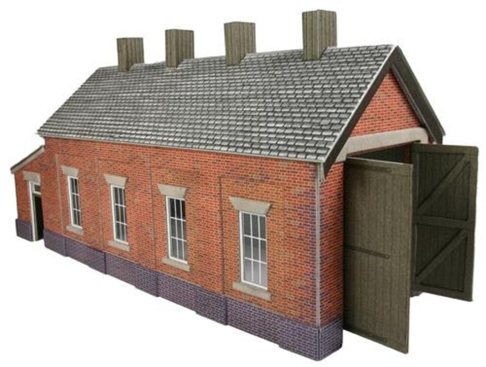 Metcalfe Brick Single Track Engine Shed Card Kit