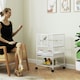image 7 of PawHut Bird Cage Parrot Cage with Rolling Stand Acrylic Viewing Panels White