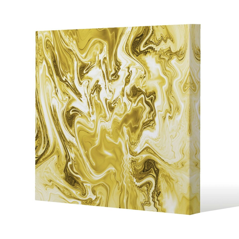 image 1 of Golden Swirled Marble (Canvas Print) 114 x 114 x 4cm