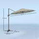 image 10 of Outsunny 3 x 3(m) Cantilever Parasol Garden Umbrella with Base Light Grey Orange | Orange