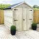 image 1 of 10 x 6 Windowless Premier Pressure Treated Tongue And Groove Apex Shed With Higher Eaves And Ridge Height And Double Doors  (10' x 6' / 10ft x 6ft) (10x6)
