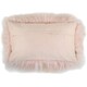 image 2 of SNUGRUGS Mongolian Sheepskin Cushion - Rectangular - 30cm x 50cm | Pink | 30 x 50cm