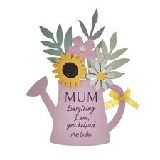 Widdop Gifts Floral Watering Can Mum Wooden Sign