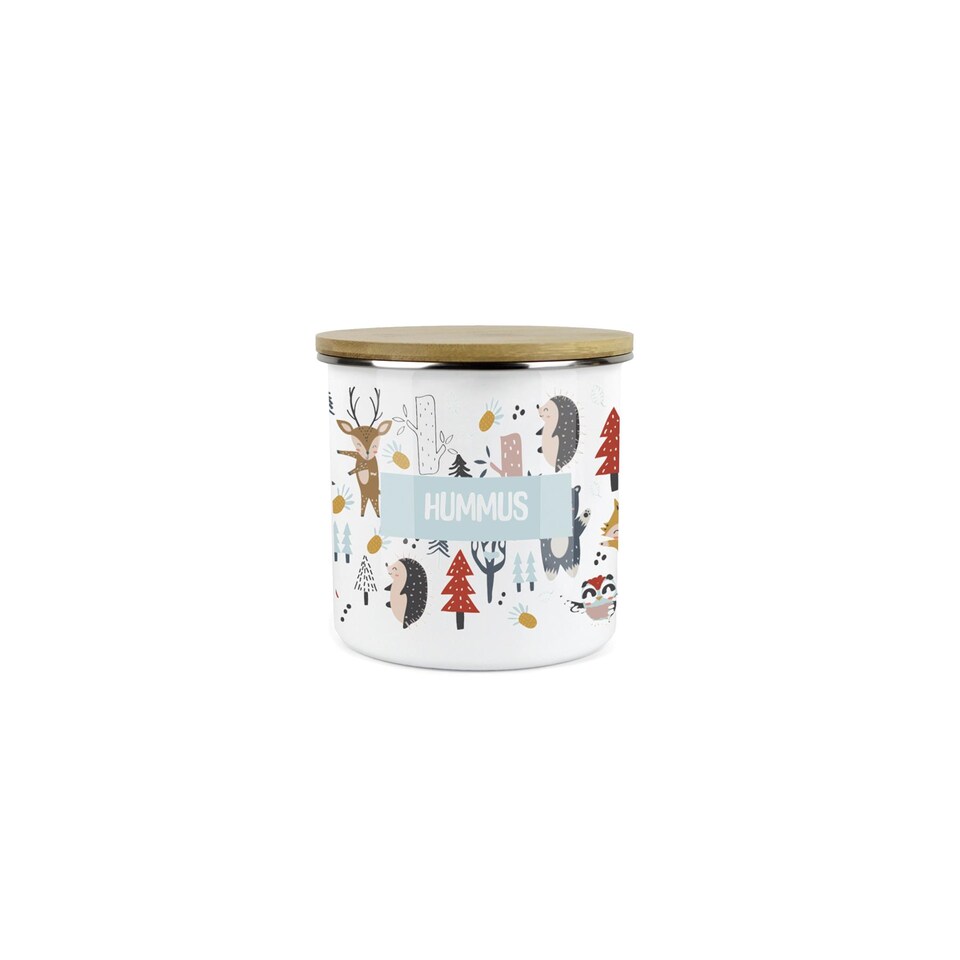 image 1 of Forest Animals Childrens Mini Snack Pot - Hummus