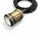image 2 of CGC Lacey Antique Brass Pendant with Black Twisted 1.5m Adjustable E27 Cable and Matching Ceiling Rose