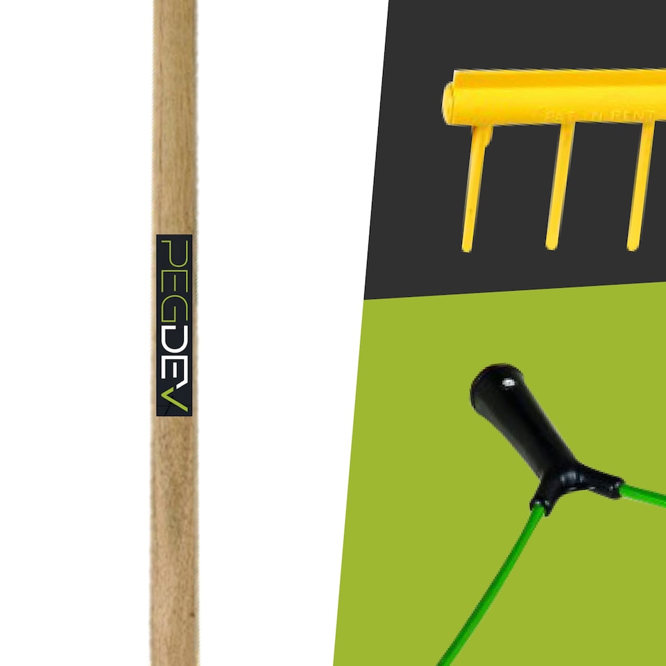 image 1 of Pegdev Landscaping Rake Heavy Duty & Lightweight 16 Tooth