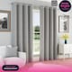image 1 of Enhanced Living Chester Grey 66 x 72 inch (168x183cm) Eyelet Thermal Noise Reducing Blackout Curtains (PAIR)