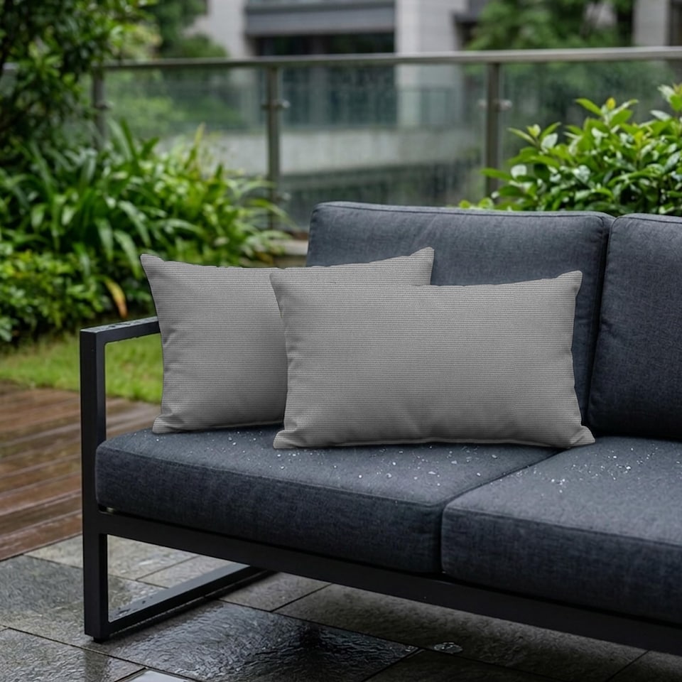 image 1 of Covers&All Sunbrella Rectangle Throw Pillows Pack Of 4, Rectangle 12 x 20, Canvas Granite