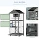 image 4 of PawHut Bird Cage Wooden Aviary for Canary Cockatiel Parrot w/ Wheels Tray