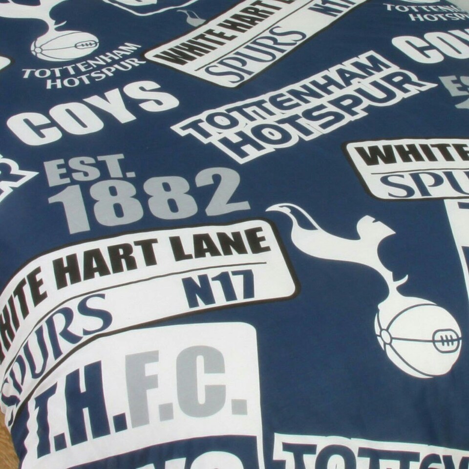 image 1 of Tottenham Hotspur Patch Single Duvet And Pillow Set - Multicoloured - One Size
