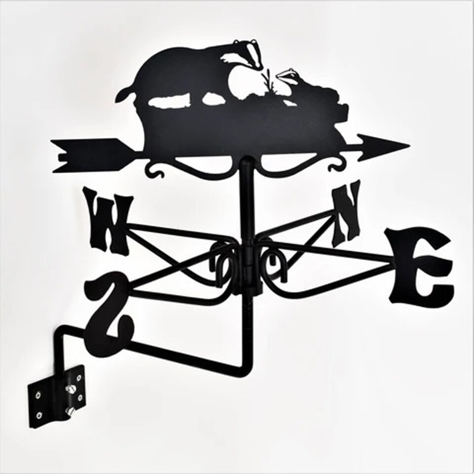 image 1 of Mini Badger Weathervane - Steel - L38 x W38 x H51 cm - Black