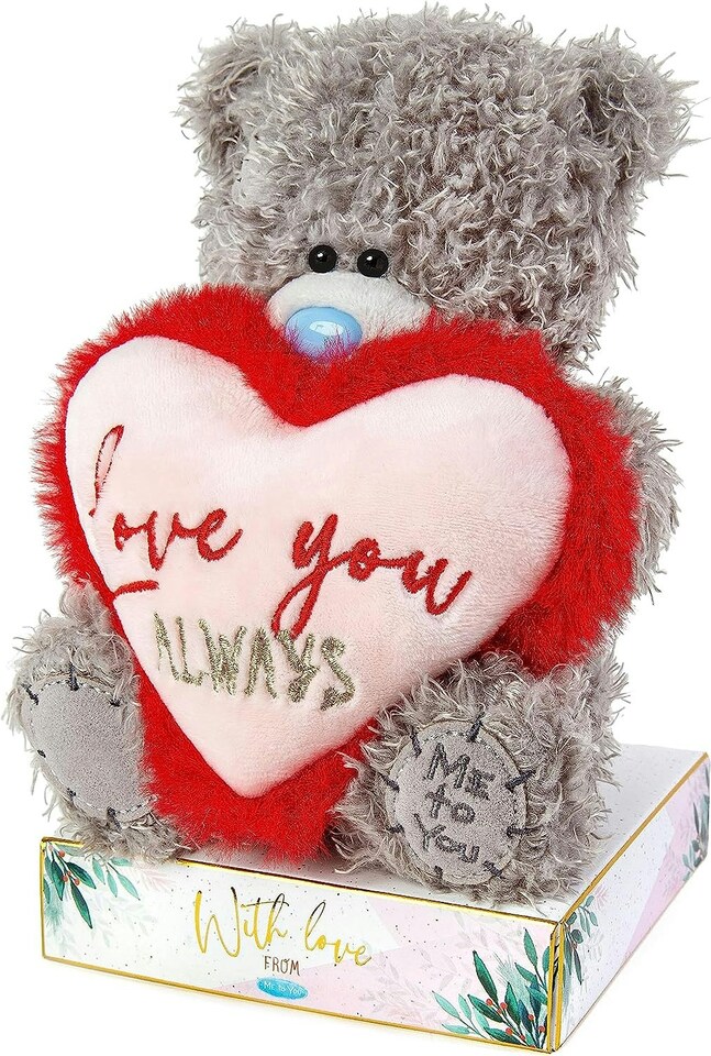 image 1 of Me to You Tatty Teddy Christmas 'Love You Always' Bear On Gift Plinth 15cm High