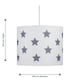image 5 of First Choice Lighting Set of 2 White with Grey Stars 25cm Light Shades Grey