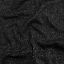 Black Lurex Tubular Rib Stretch Knit Fabric for Dressmaking, 70cm / 27" Wide - per metre