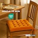image 3 of Homescapes Seat Pad Luxury 100% Cotton Velvet Indoor Outdoor Garden Dining Cushion Orange | 40 x 40 cm