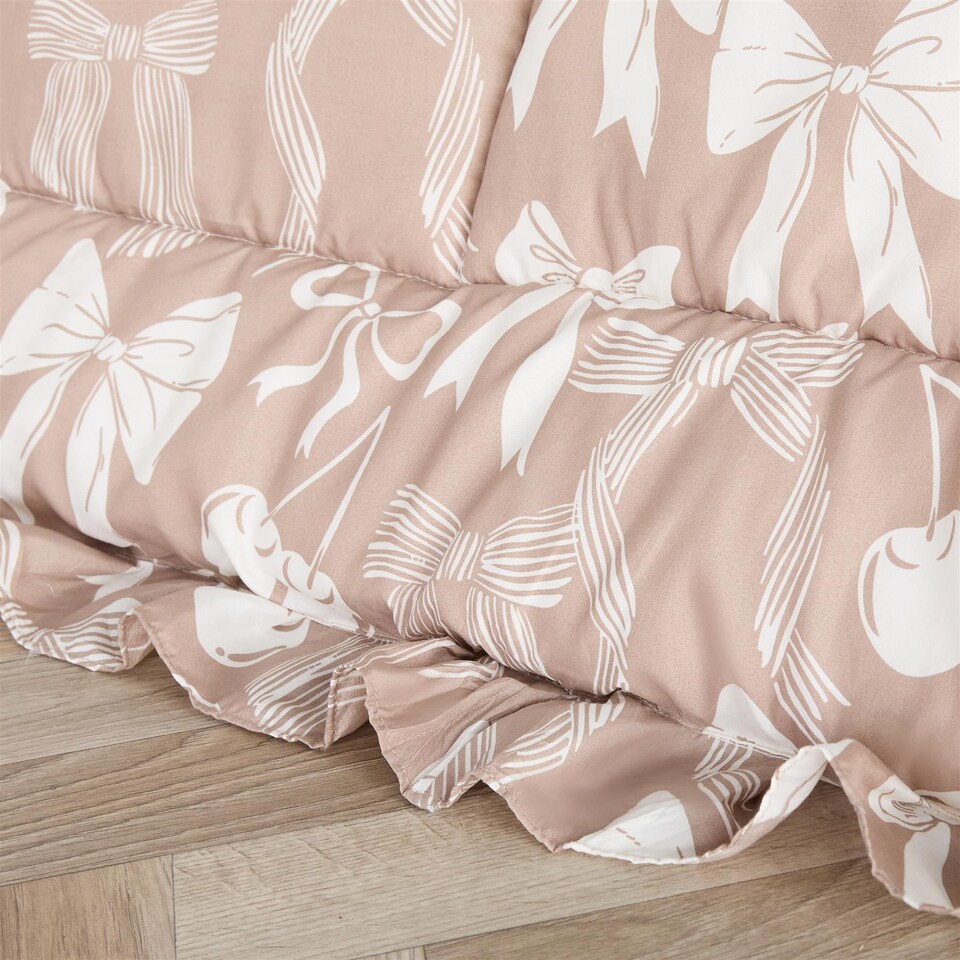 image 1 of OHS Bows Frill Edge Coverless 7.5 Tog Duvet Set with Pillowcase