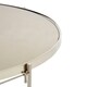 image 3 of Large Grey Mirror Round Side Table,Round Table With Brushed Nickel Trim, Side Table With Metal Lattice Base