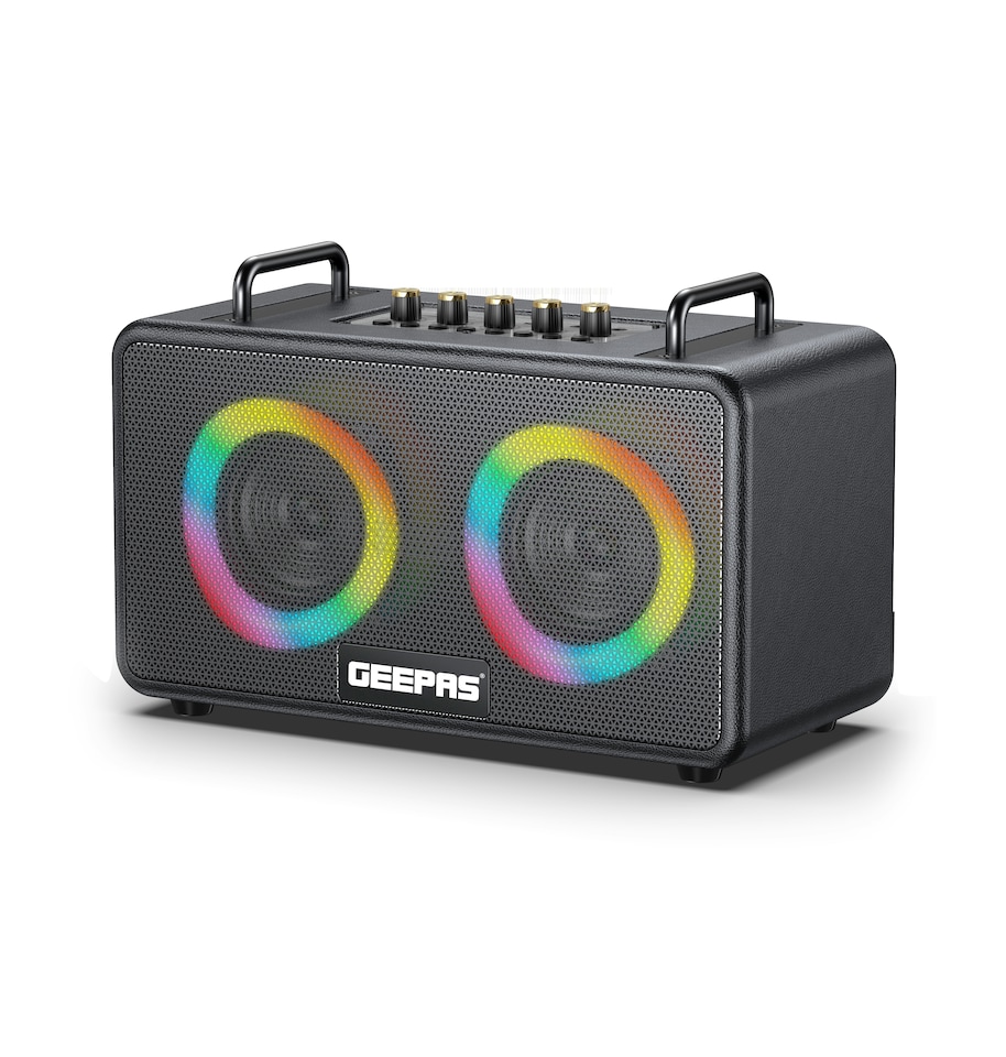 GEEPAS Karaoke Speaker With Wireless Mic RGB Lights
