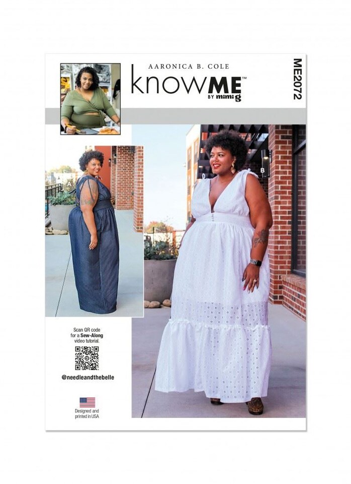Know Me 2072 Paper Sewing Pattern – Women’s Jumpsuits & Dresses, Size W3 (30W–32W–34W–36W–38W), Easy