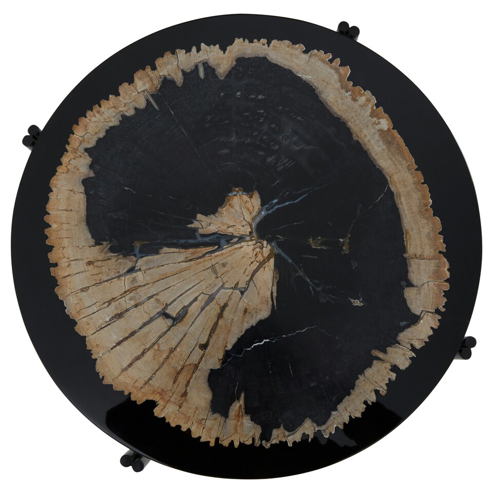 image 1 of Relic Side Table With Resin Powder Coated Frame Black