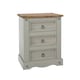 image 5 of Corona 3 Drawer Premium Bedside Table - Solid Pine Nightstand with Metal Hardware | Grey | Grey Wax | One Size | 1