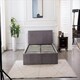 image 8 of Ottoman Storage Bed grey 3ft single and 1 mattress line pattern fabric velvet bedroom furniture