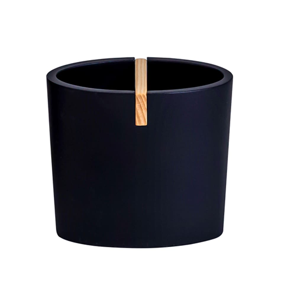 image 1 of Showerdrape Sonata Black & Bamboo Toothbrush Holder | Black | 1