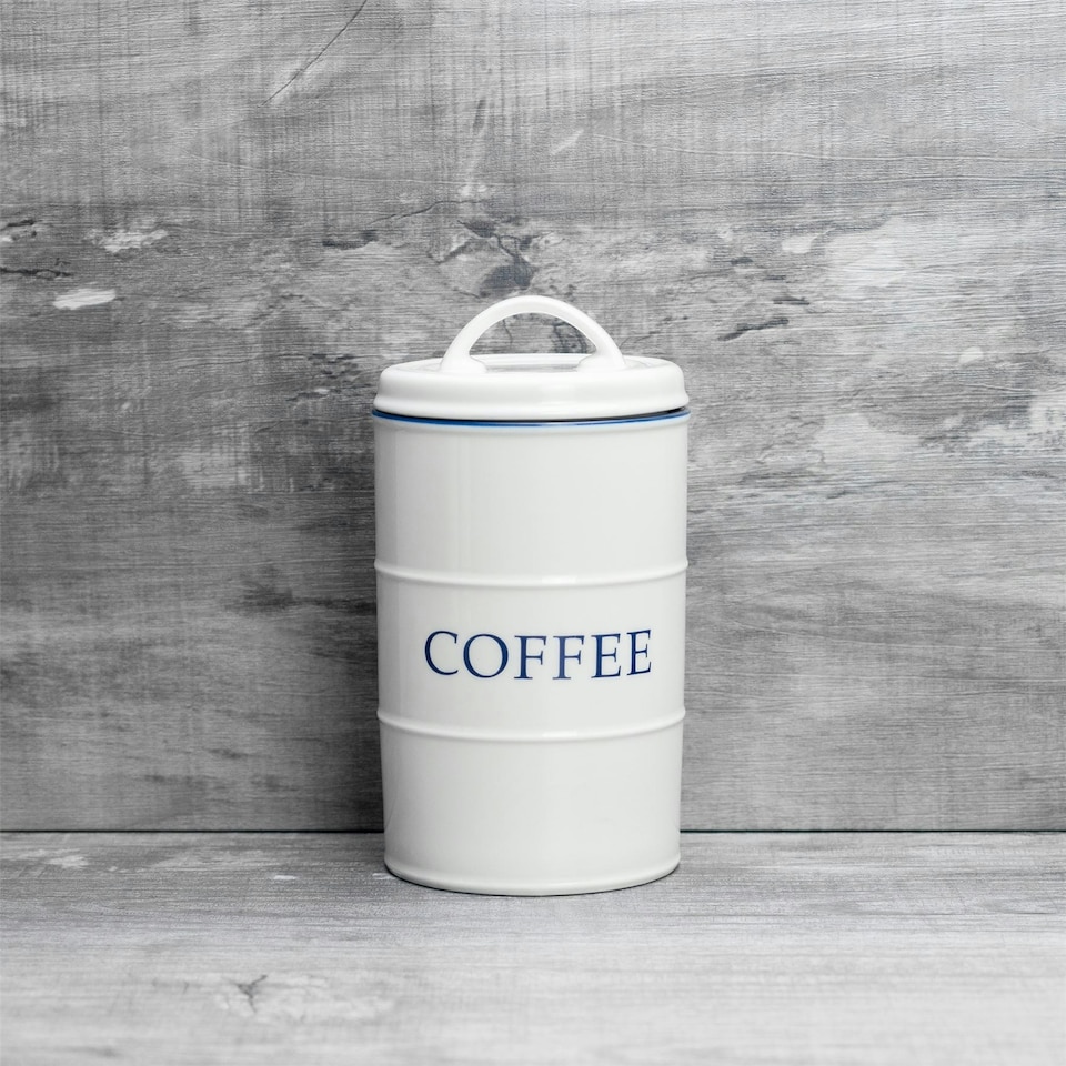 image 1 of Nicola Spring White Farmhouse Coffee Canister - 11cm