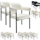 image 9 of Armchair Doe - durable fabric, black powder-coated legs, 120 kg load, 58 x 62 x 85 cm - Set of 2 White | Velvet Look Off-White