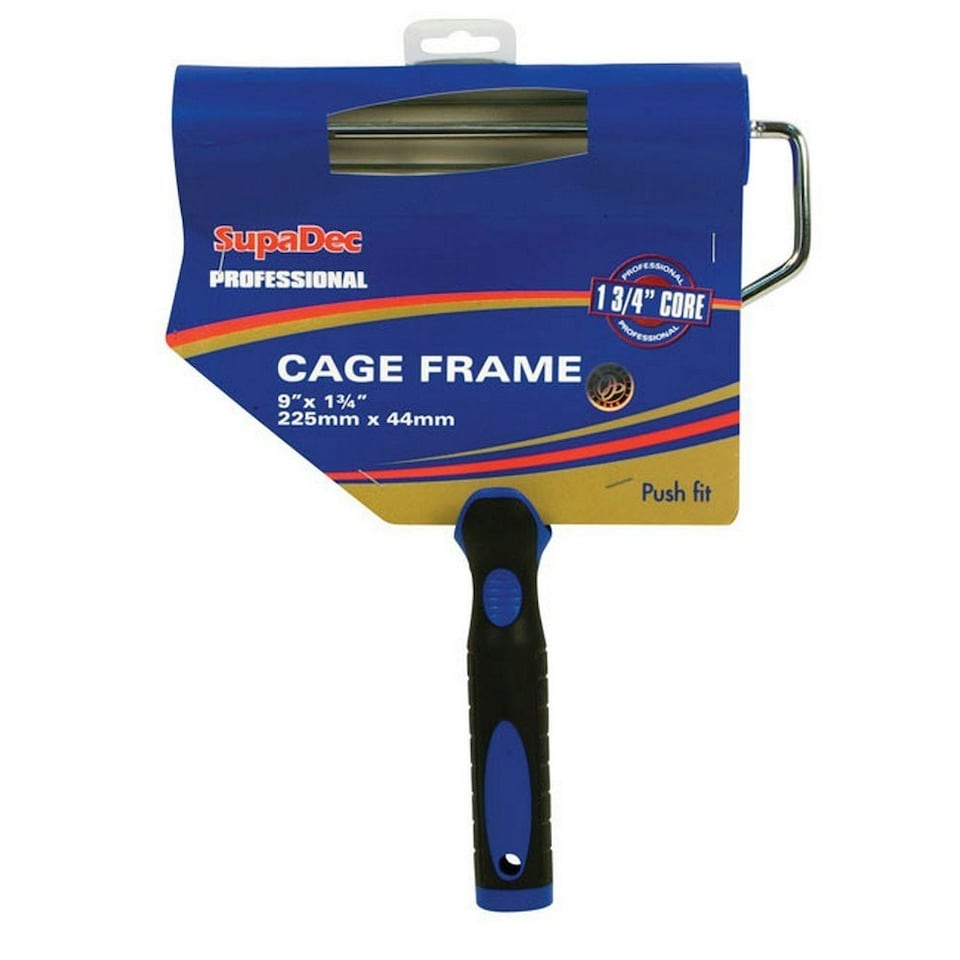 SupaDec Cage Frame Paint Roller - Black/Blue - 9 x 1.7in
