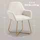 image 3 of HOMCOM Modern Accent Chair, Velvet-Touch Fabric Upholstered Armchair with Metal Base for Living Room, Bedroom and Dinning Room, Cream White