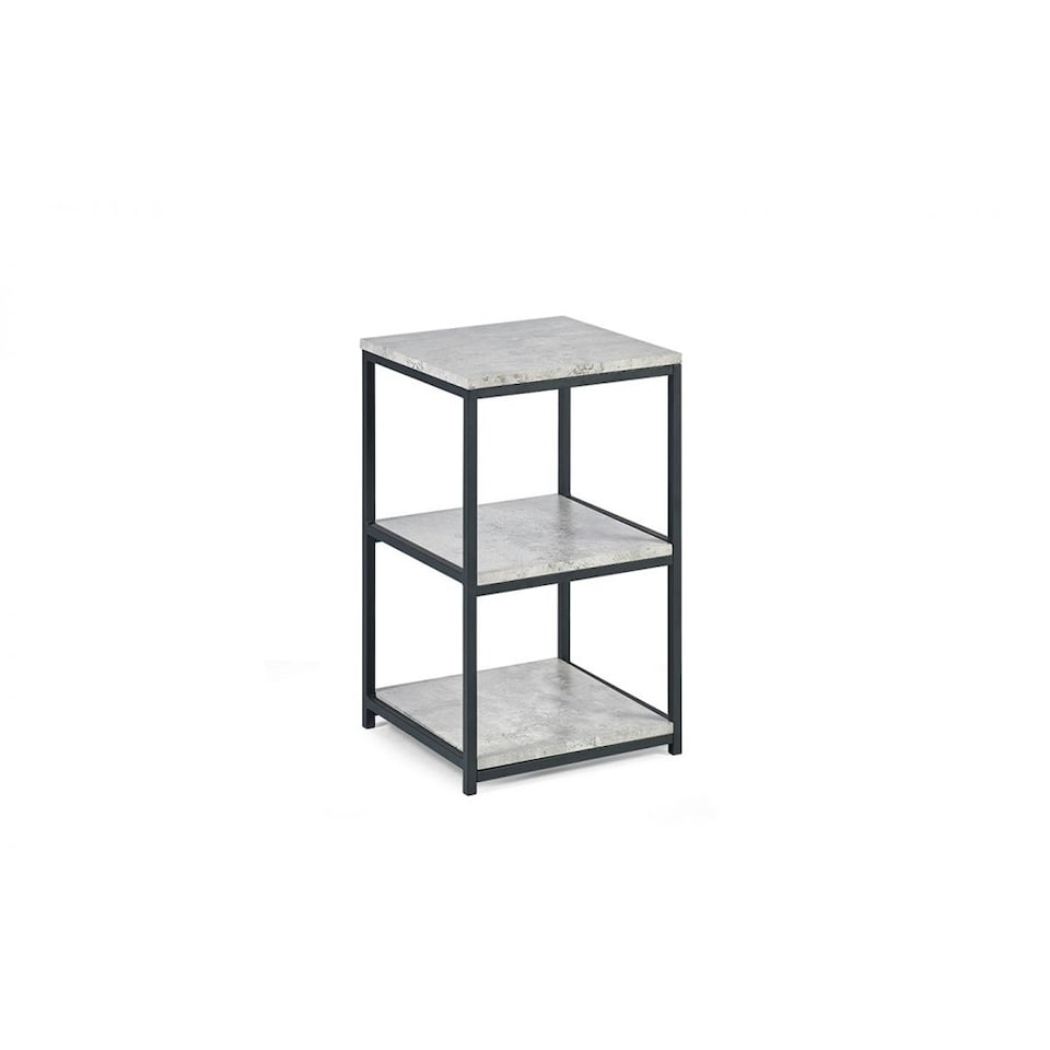 image 1 of Concrete Effect Tall Narrow Side Table | Grey | Grey