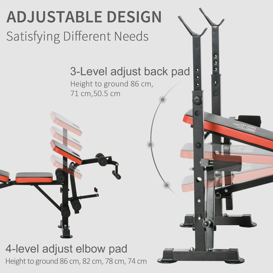 image 1 of HOMCOM Multi-Function Adjustable Weight Training Bench Gym Fitness Lifting