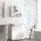 image 4 of kleankin Bathroom Wall-Mounted Mirror Cabinet with Double Door Shelves