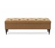 image 3 of 150cm Safar Ottoman bench with Storage and Turned Wooden Legs- Plush Velvet Shoes Bench - Mink Chesterfield Storage Bench