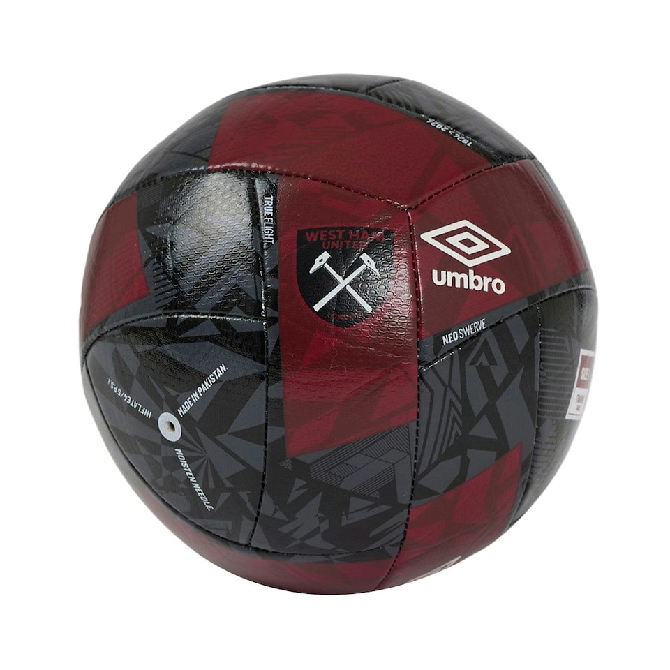 image 1 of Umbro 24/25 Neo Swerve West Ham United FC Mini Football - Black/White/New Claret - 1