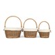 image 3 of Oval Unpeeled Willow Shopping Basket with White Lining White | White | M