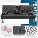 image 5 of Yaheetech Fabric Upholstered Convertible Futon Sofa Bed for Small Spaces