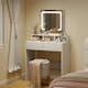 image 6 of HOMCOM Dressing Table with Mirror, LED Lights, Drawers, for Bedroom, White