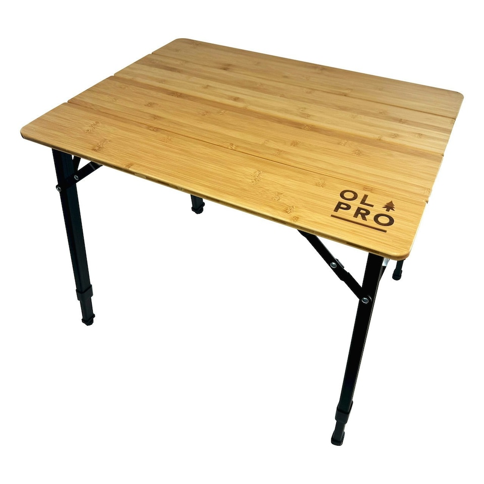 image 1 of Bamboo Camping Table 4 Folding 80cm x 60cm
