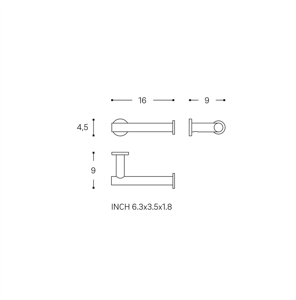 image 1 of Cosmic Wall Mounted Toilet Roll Holder with Metal for Bathroom Silver 16 cm