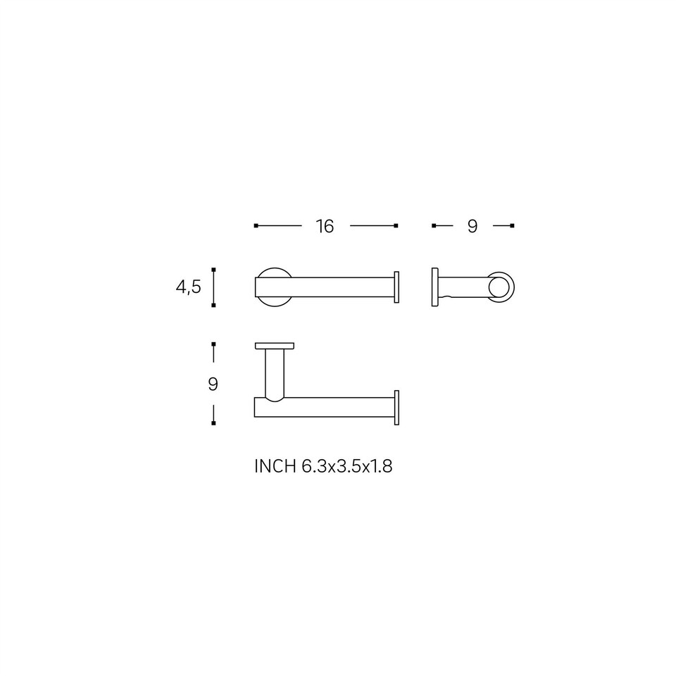 image 1 of Cosmic Wall Mounted Toilet Roll Holder with Metal for Bathroom Silver 16 cm